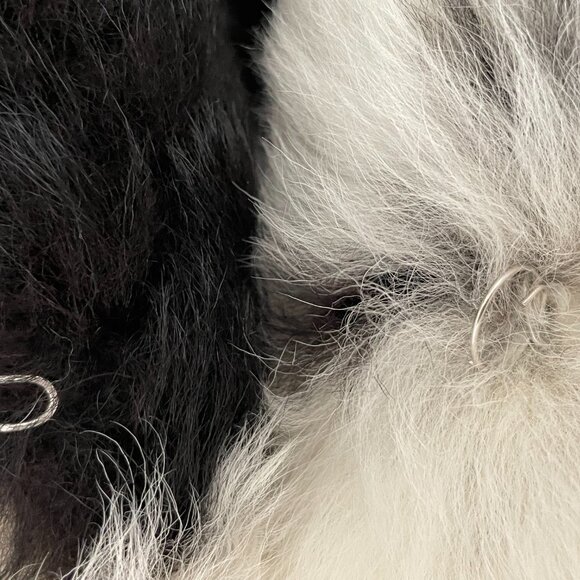 NOT FOR SALE - Spotted/Cow pattern Genuine Sheep Skin Shearing Fur Coat - Picture 10 of 12